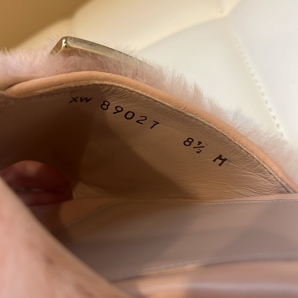 Gold and Pink Fuzzy Stuart Weitzman slides. Perfect Condition - Picture 5 of 5